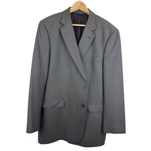 Brooks Brothers 346 Stretch Size 46L Brown Nailshead Wool-Lycra Blazer‎
